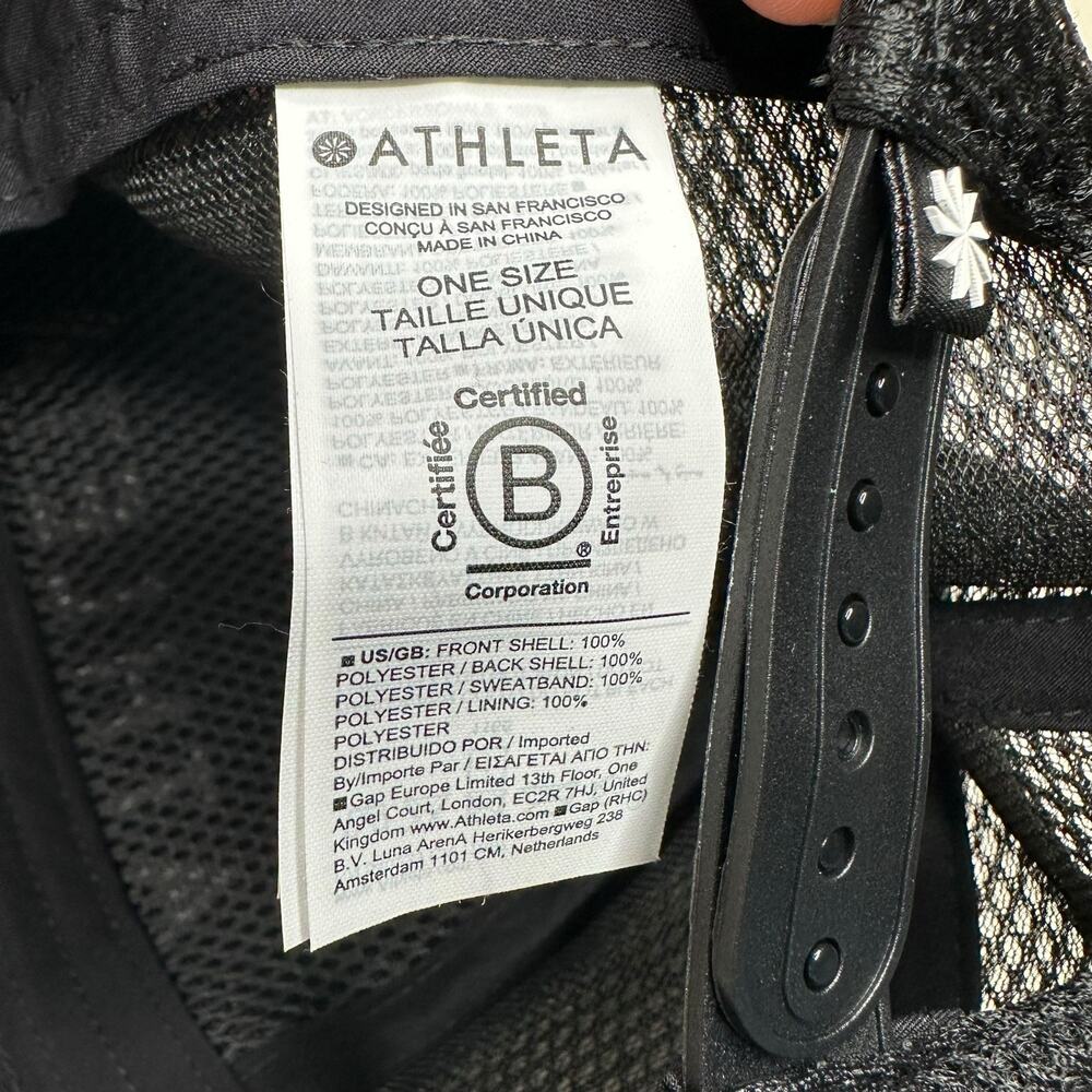 ATHLETA Icon Trucker Hat Black Women's One Size Mesh Back Adjustable Logo - Picture 6 of 7